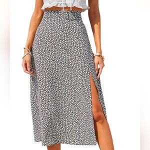Floral Midi Slit Skirt (size S)